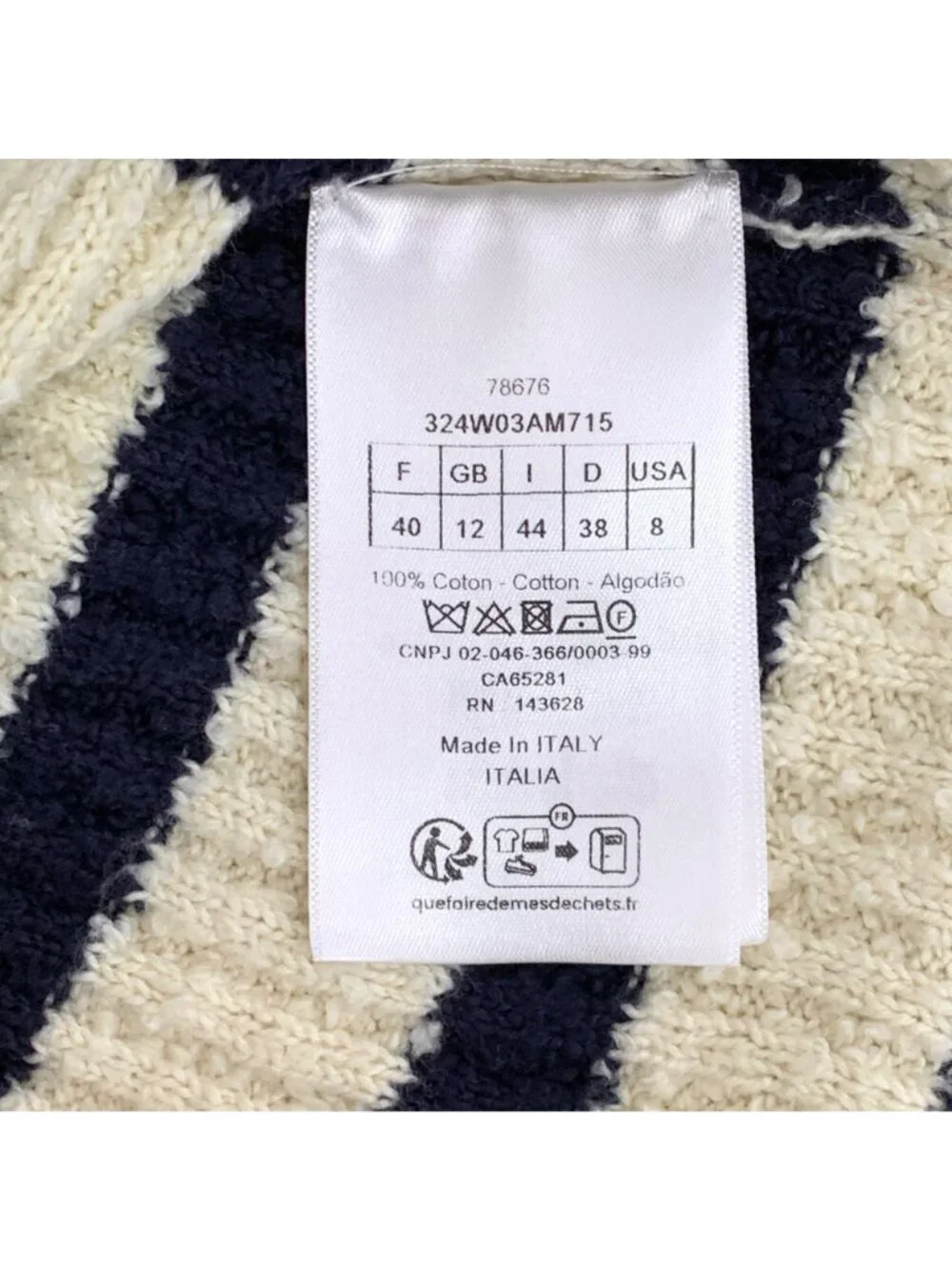 Dior Color-Block Stripe Bee Embroidered Cotton Knit Vest